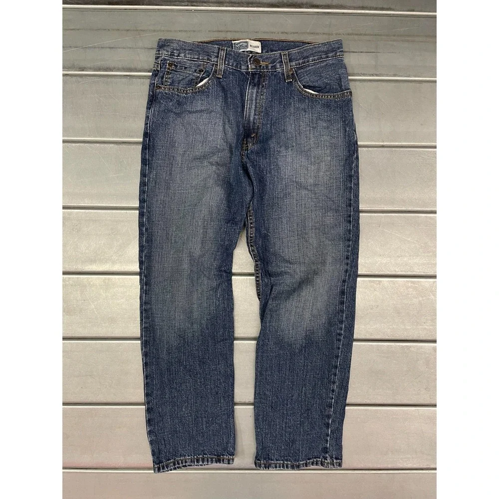 Signature Levis  Jeans Mens 33X29 Blue Medium Wash Denim Relaxed Leg 100% Cotton